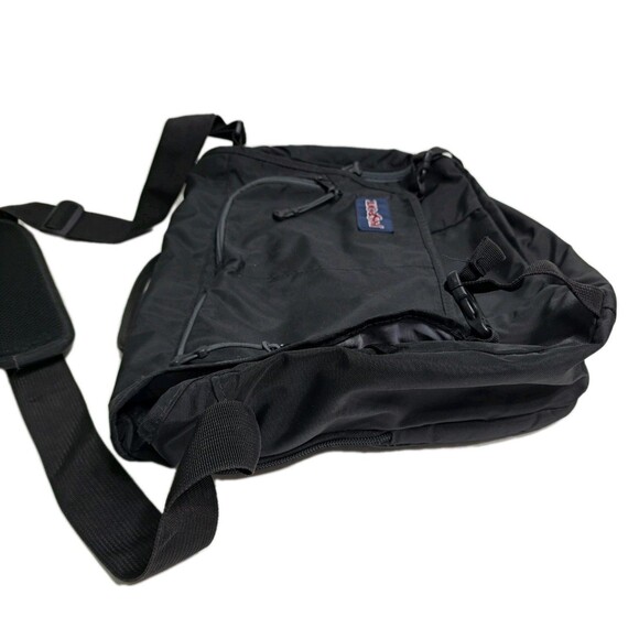 Jansport Medium Crossbody Shoulder Messenger Laptop Tablet Bag Black School - Picture 4 of 13